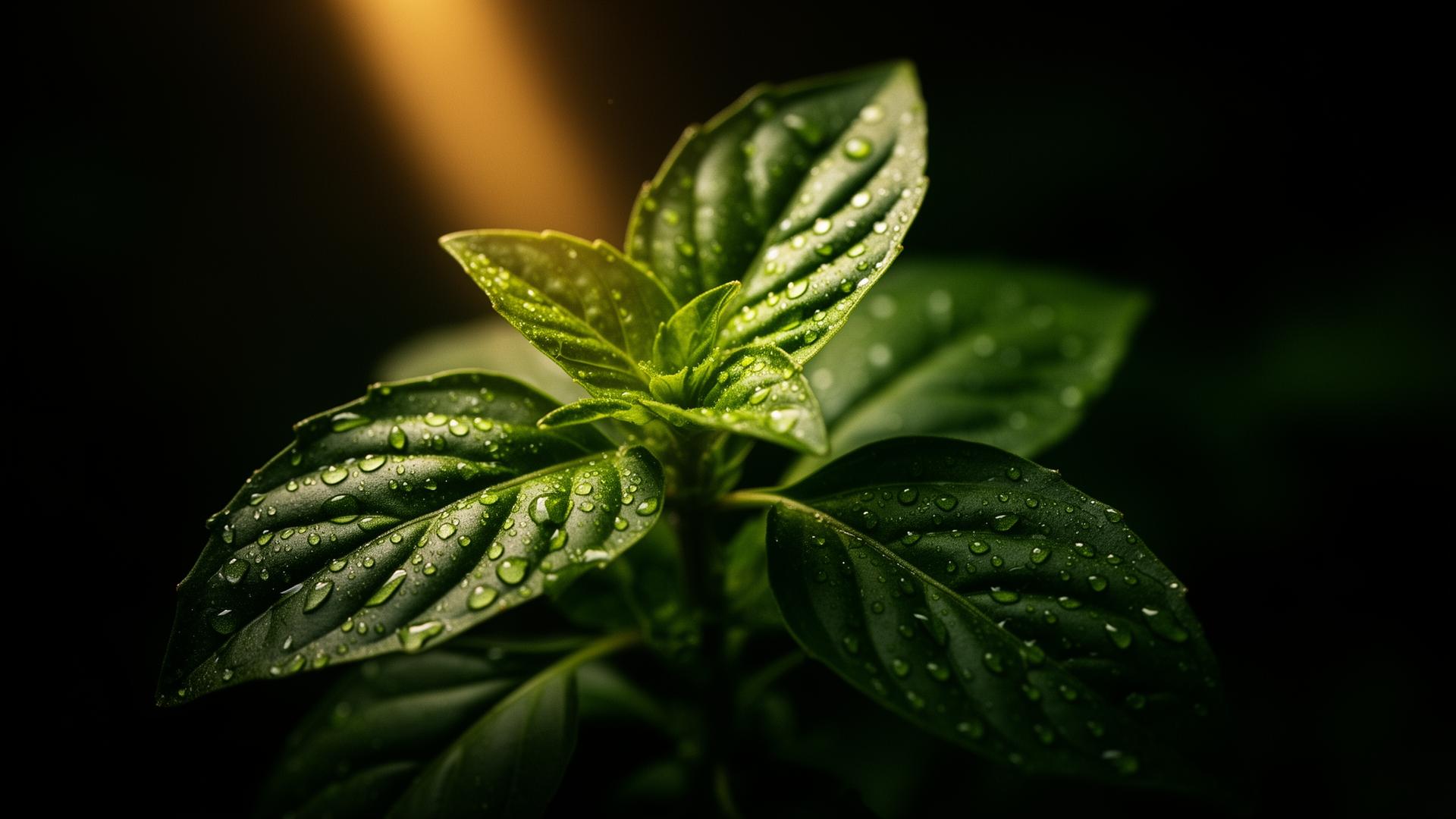 Fresh tulsi leaves